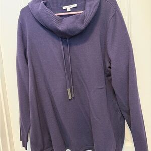 Chico's Elegant Purple Cowl Neck Sweater